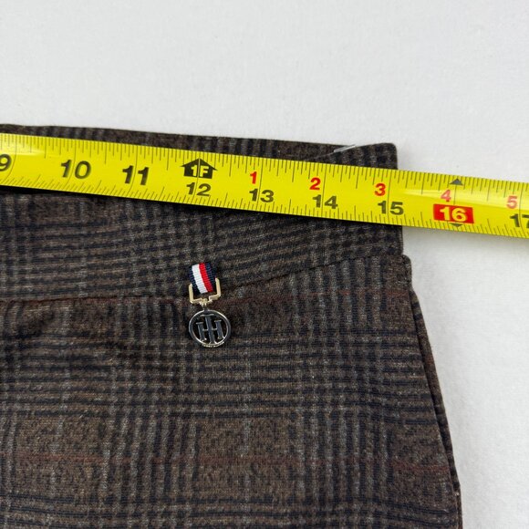 Tommy Hilfiger Women's Pull-on Stretch Skinny Plaid Brown Pants Size 10 NWOT - Picture 7 of 10
